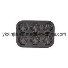 Utensilios de cocina de acero al carbono 6 tazas Shell Muffin Pan Bakeware